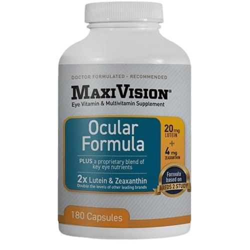 MaxiVision® Ocular Formula - AREDS2 - Eye Vitamins & Multivitamin - Lutein and Zeaxanthin (180 Capsules, 1 Bottle)