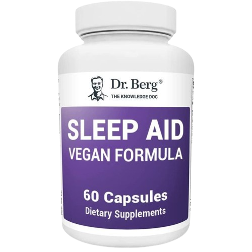 Dr. Berg Sleep Aid Vegan Formula – Natural Rest Support - Fatigue and Stress Support Capsule Helps Calm Body and Mind – Best Non Habit Forming Supplements - 60 Capsules