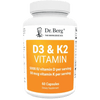 Dr. Berg D3 K2 Vitamin 5000 IU w/MCT Oil - Includes 50 mcg MK7 Vitamin K2, Purified Bile Salts, Zinc & Magnesium for Ultimate Absorption - Supplement - 60 Capsules