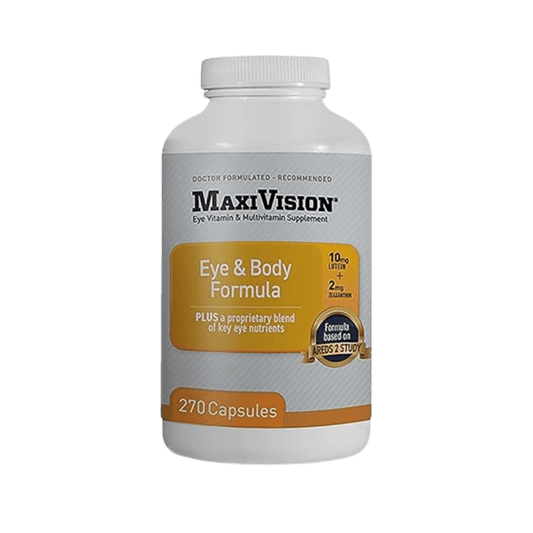 MaxiVision® Eye & Body Formula - Based on AREDS 2 Study - 270 Eye Vitamins Capsules - 1 Bottle