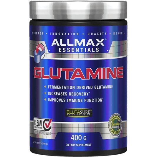 ALLMAX Essentials GLUTAMINE - 400 g Powder - Fermentation-Derived Glutamine - Increases Recovery & Supports Immune System - Gluten Free & Vegan - 80 Servings