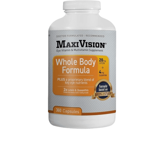 MaxiVision® AREDS 2 Whole Body Formula - AREDS 2 Eye Vitamins w/ Lutein and Zeaxanthin - for Macular Support - Eye Supplements for Eye Strain - 360 Capsules Count (360 Capsules 1 Bottle