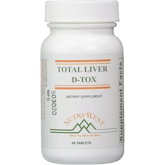 Nutri-West Total Liver D-Tox - 60 Tablets, White