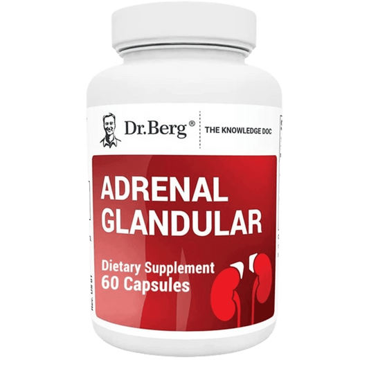 Dr. Berg's Adrenal Glandular - Cortisol Manager, More Energy, Focus, Stress and Immunity Support with Hormone Balance Formula - Adrenal Fatigue Supplements - 60 Capsules