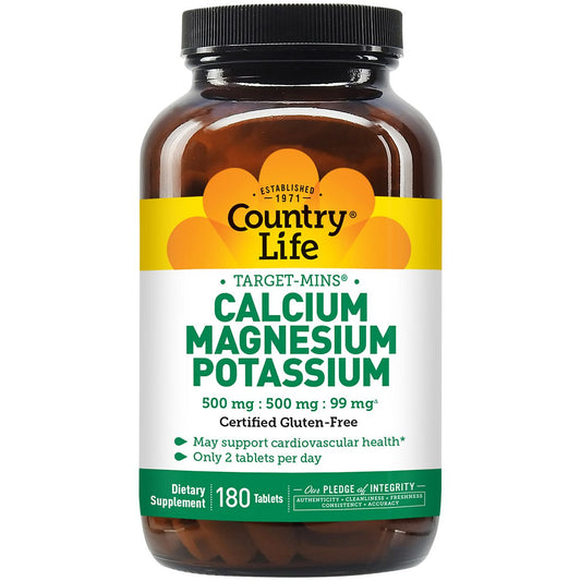 Calcium Magnesium Potassium - Supports Cardiovascular Health - 500 MG (180 Tablets)