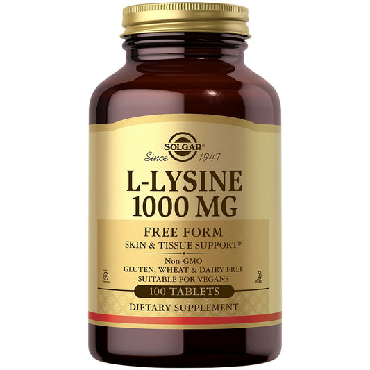 L-Lysine - Free Form - 1,000 MG (100 Tablets)