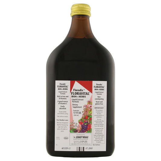 Floradix Floravital Iron and Herbs Liquid Extract Formula (17 Fluid Ounces)