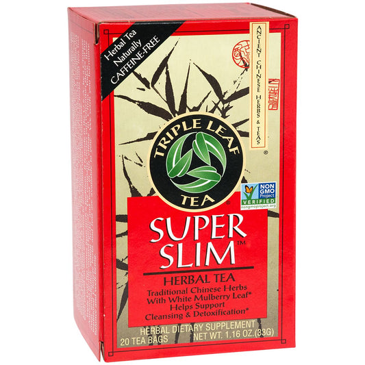 Super Slim Herbal Tea with White Mulberry Leaf - Supports Cleansing & Detoxification - Caffeine-Free (20 Tea Bags)