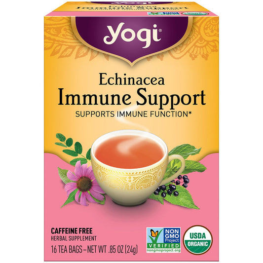 Echinacea Immune Support Tea - Supports Immune Function - Caffeine Free (16 Tea Bags)