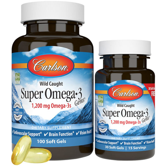 Super Omega 3 Gems - Fish Oil Concentrate - 1,200 MG (130 Softgels)
