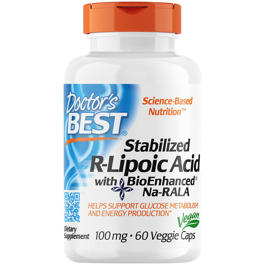 Stabilized R-Lipoic Acid with BioEnhanced Na-RALA - Vegan - 100 MG (60 Vegetarian Capsules)