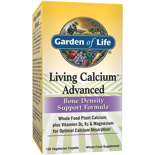 Living Whole Food Plant Calcium Advanced - Bone Density Support Formula (120 Vegetarian Capsules)