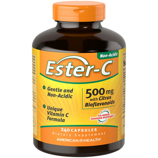 Ester-C with Citrus Bioflavonoids - Non-Acidic Form of Vitamin C - 500 MG (240 Capsules)