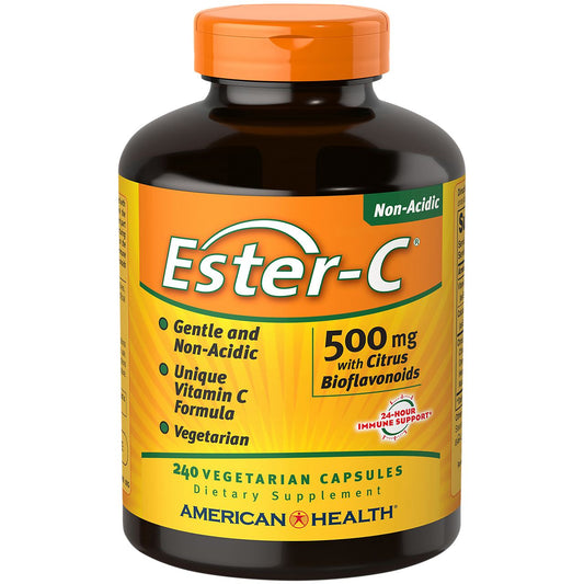 Ester-C with Citrus Bioflavonoids - Non-Acidic Form of Vitamin C - 500 MG (240 Vegetarian Capsules)