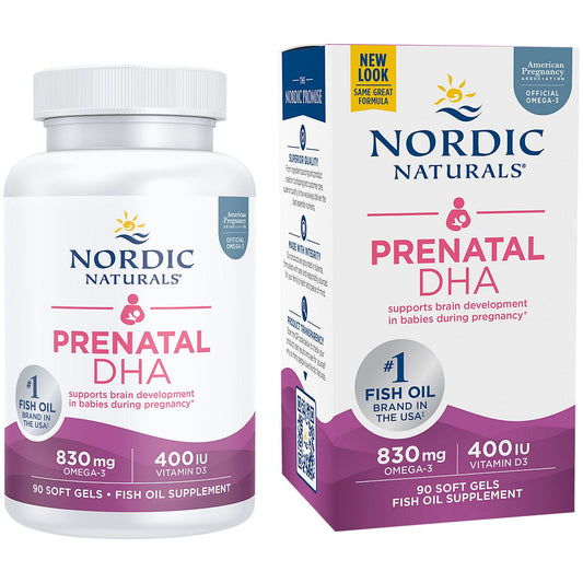 Prenatal DHA - 830 MG Omega-3 + 400 IU Vitamin D3 (90 Softgels)