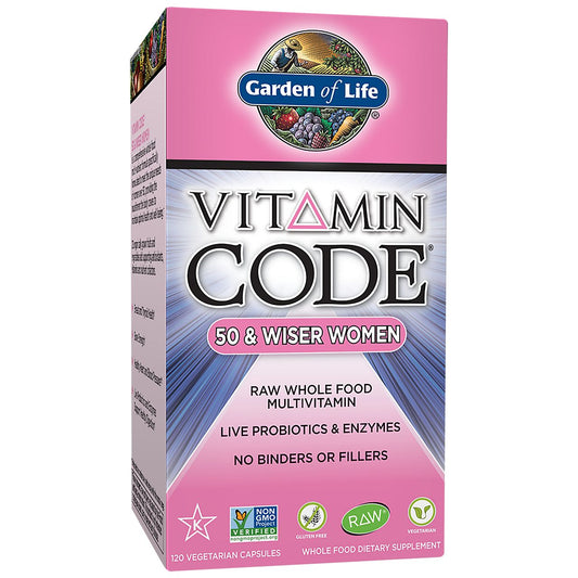 Vitamin Code 50 & Wiser Women – Raw Whole Food Multivitamin (120 Vegetarian Capsules)