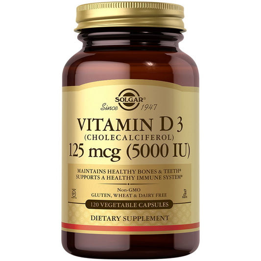 Vitamin D3 - Maintains Healthy Bones & Teeth, Supports a Healthy Immune System - 5,000 IU (120 Vegetarian Capsules)
