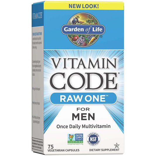 Vitamin Code Raw One for Men – Once Daily Raw Whole Food Multivitamin (75 Vegetarian Capsules)