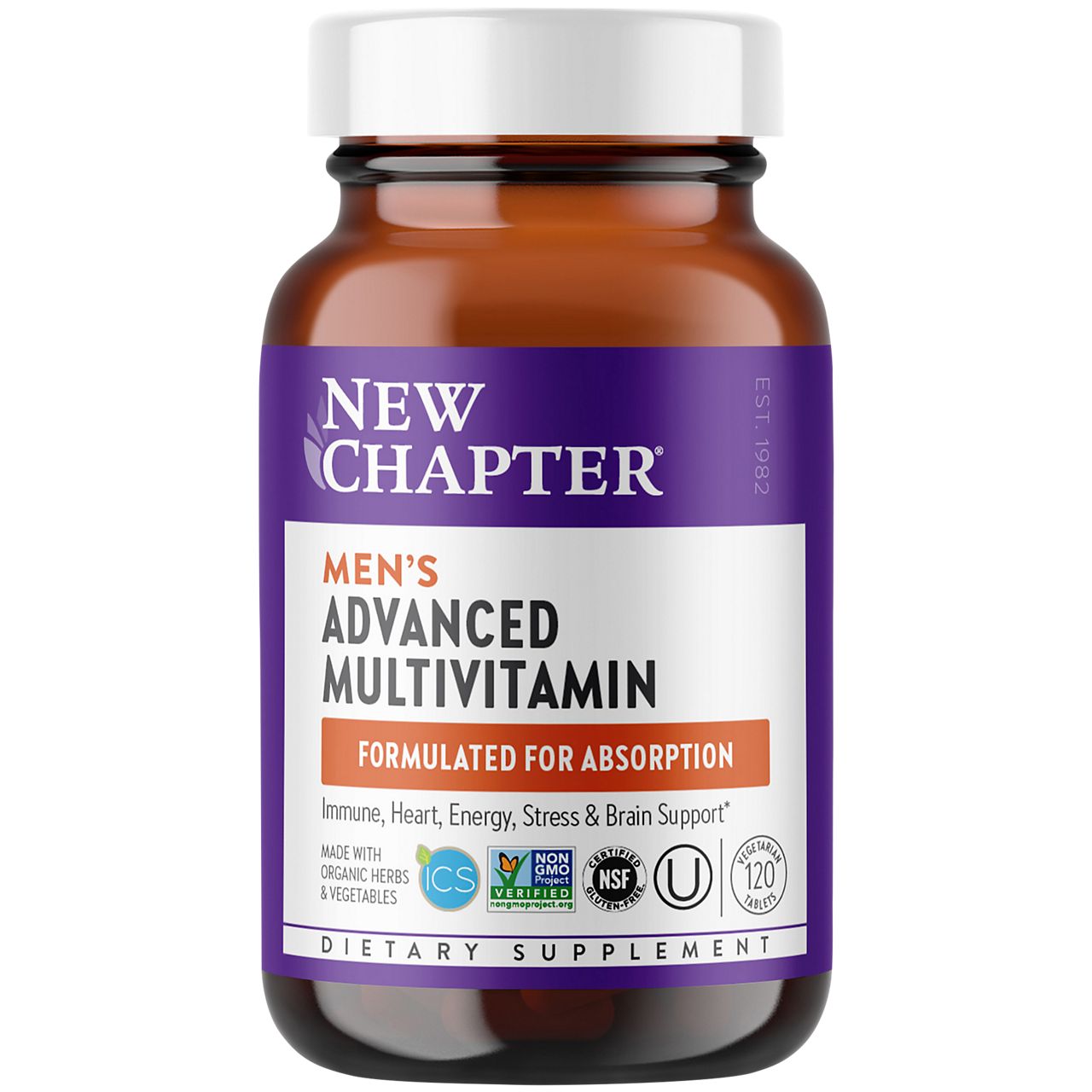 Organic Multivitamin for Every Man - Whole-Food Complex (120 Tablets ...