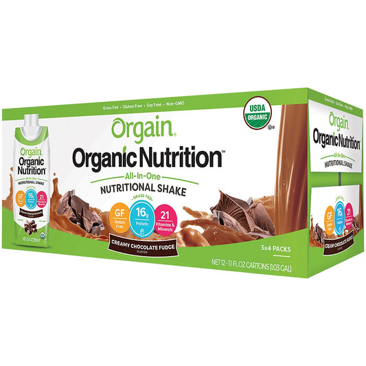 Organic Grass-Fed All-In-One Nutritional Shake - Creamy Chocolate Fudge (12 Pack)