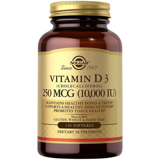 Natural Vitamin D3 - Maintains Healthy Bones & Teeth, Supports a Healthy Immune System - 10,000 IU (120 Softgels)