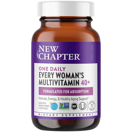 Organic Multivitamin for Every Woman 40+ - Whole-Food Complex - Once Daily (72 Tablets)