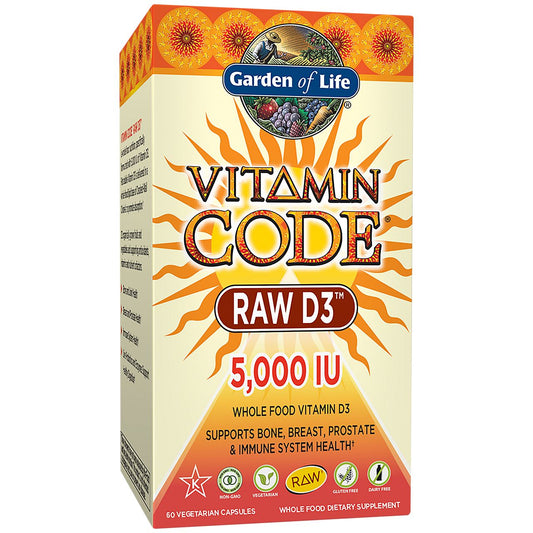Vitamin Code Raw Whole Food Vitamin D3 - 5,000 IU (60 Vegetarian Capsules)
