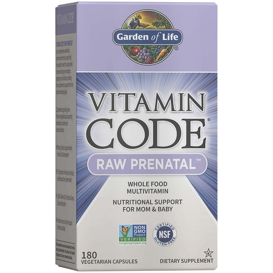 Vitamin Code Raw Prenatal – Raw Whole Food Multivitamin (180 Vegetarian Capsules)