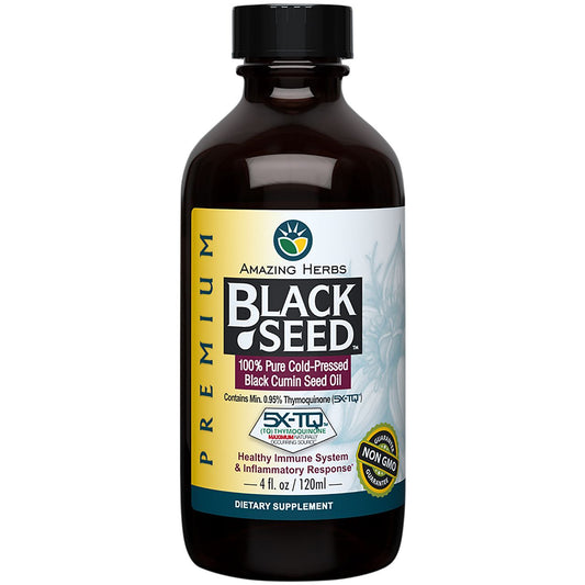 Premium Liquid Black Seed Oil - 100% Pure Cold-Pressed Black Cumin Seed Oil - Supports Healthy Immune System (4 fl oz)