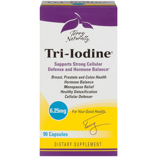Tri-Iodine made with Molecular, Sodium & Potassium Iodide - Supports Hormone Balance - 6.25 MG (90 Capsules)