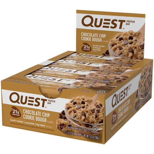 Quest Protein Bar - Chocolate Chip Cookie Dough (12 Bars)
