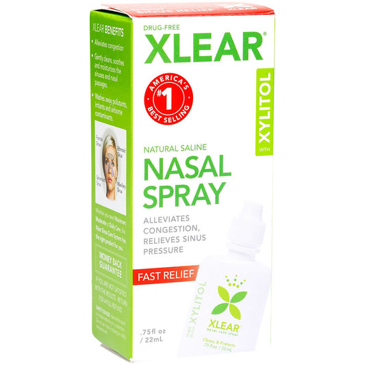 Natural Saline Nasal Spray with Xylitol - Fast Relief (0.75 Fluid Ounces)