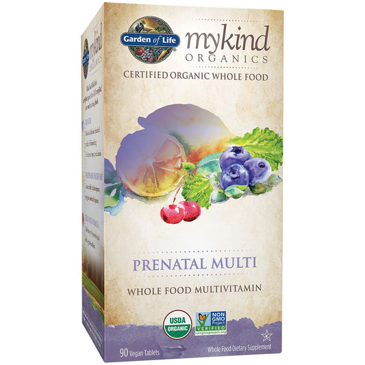 mykind Organics Whole Food Prenatal Multivitamin – (90 Vegan Tablets)