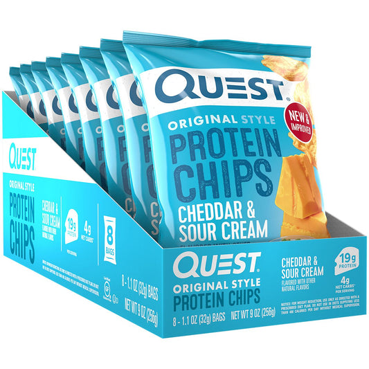 Quest Protein Chips - Cheddar & Sour Cream (8 Bags)