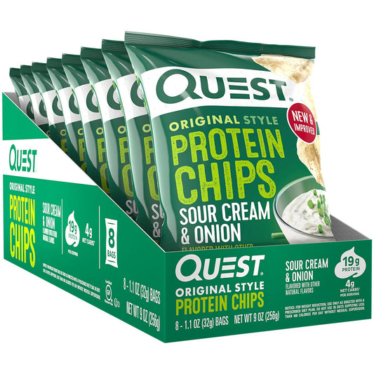 Quest Protein Chips - Sour Cream & Onion (8 Bags)