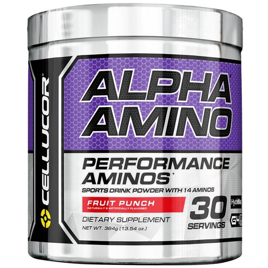 Alpha Amino Sports Drink Powder with 14 Aminos - Fruit Punch (30 Servings)