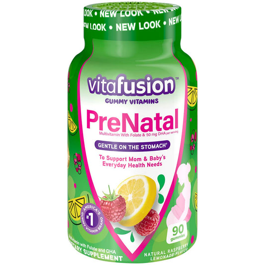 PreNatal Multivitamin Gummy with DHA & Folic Acid - Lemon & Raspberry (90 Gummies)