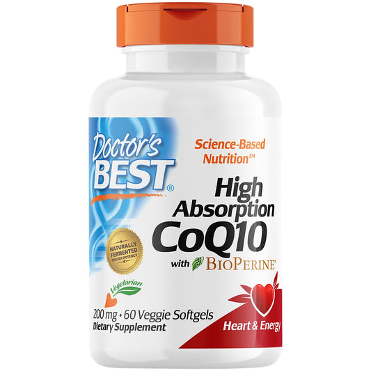 High Absorption CoQ-10 with BioPerine - Vegan - 200 MG (60 Vegetarian Softgels)