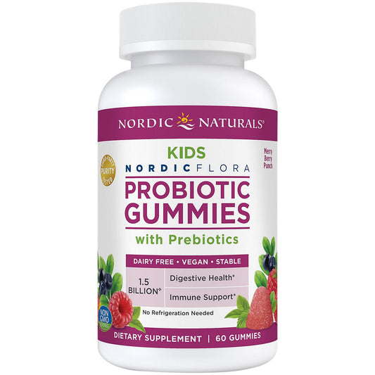 Probiotic Gummies for Kids with Prebiotic Dietary Fiber - Berry (60 Gummies)