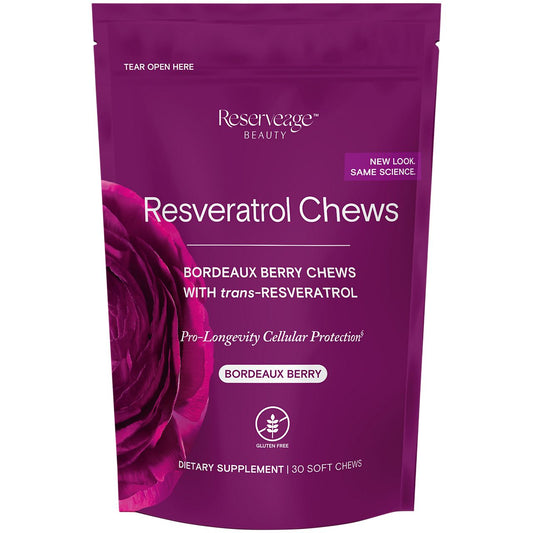 Resveratrol Chews - Cellular Age-Defying Antioxidant Formula - Bordeaux Berry (30 Soft Chews)