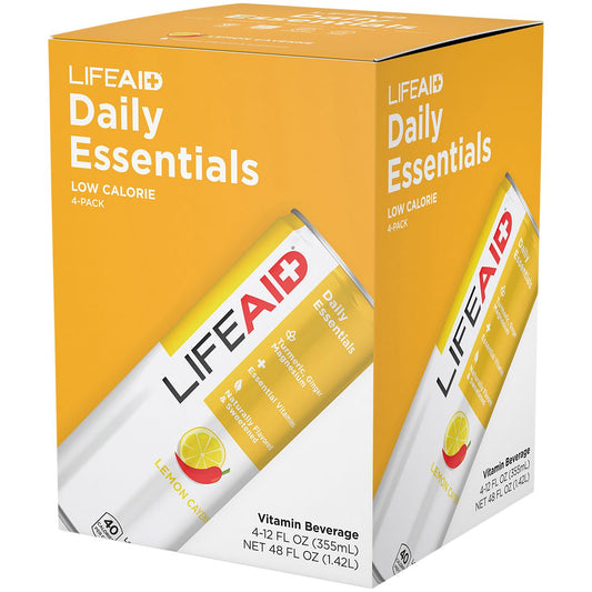 LifeAid Thrive Daily Blend Drink with Turmeric, B Complex, Biotin, Vitamin C (4 Drinks, 12 fl. oz. each.)