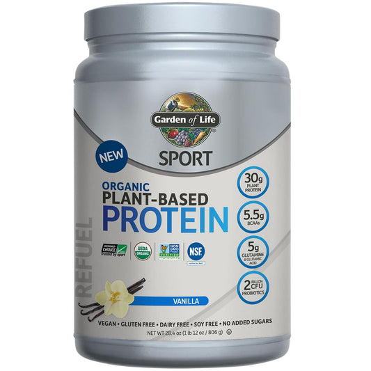 Sport Organic Plant Based Protein - Vanilla (1 Lb. 12 oz. / 38 Servings with 1 Scoop)