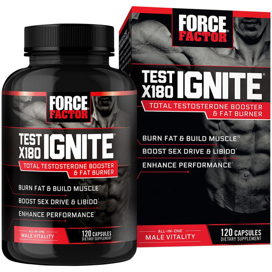 Test X180 Ignite Free Testosterone Booster & Fat Burner (120 Capsules)