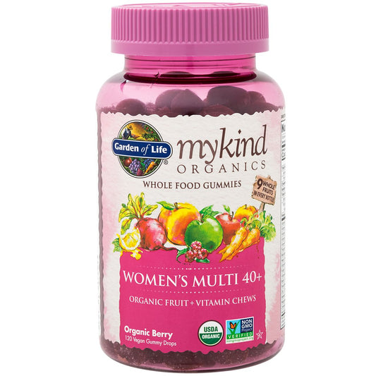 mykind Organics Whole Food Multivitamin for Women 40+ – Organic Berry (120 Vegan Gummies)