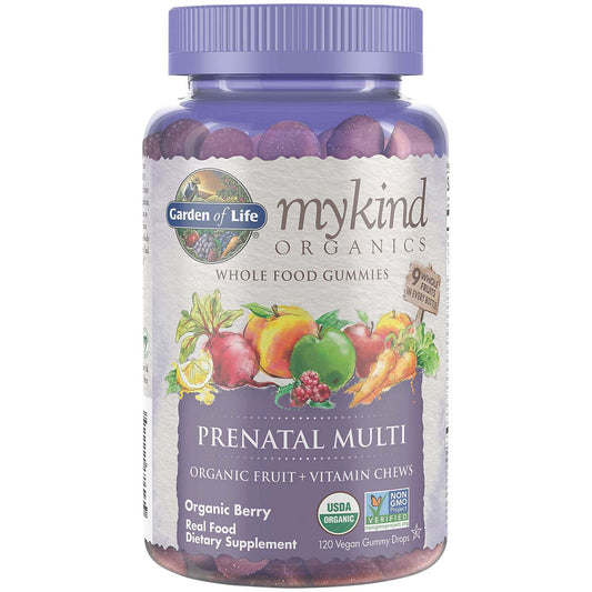 mykind Organics Whole Food Prenatal Gummy Multivitamin - Organic Berry (120 Vegan Gummies)