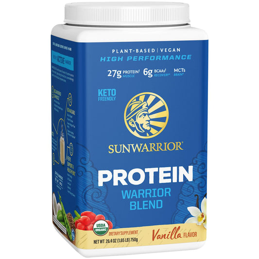 Warrior Blend Organic Non-GMO Plant-Based Vegan Protein - Vanilla (30 Servings)