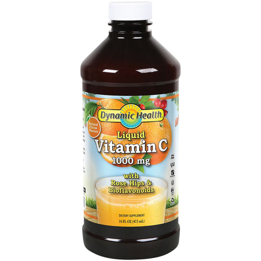 Vitamin C with Rose Hips & Bioflavonoids - Natural Citrus Flavor - 1,000 MG (16 Fluid Ounces)