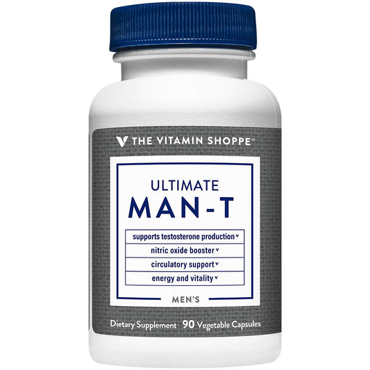Ultimate Man-T - Testosterone for Men - Boosts Nitric Oxide (90 Vegetarian Capsules)