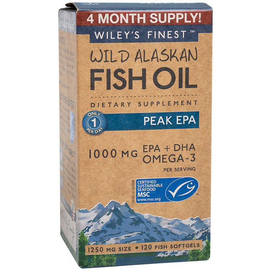 Wild Alaskan Fish Oil Peak EPA - 1000 MG EPA, DHA, Omega 3 - 1,250 MG (120 Softgels)