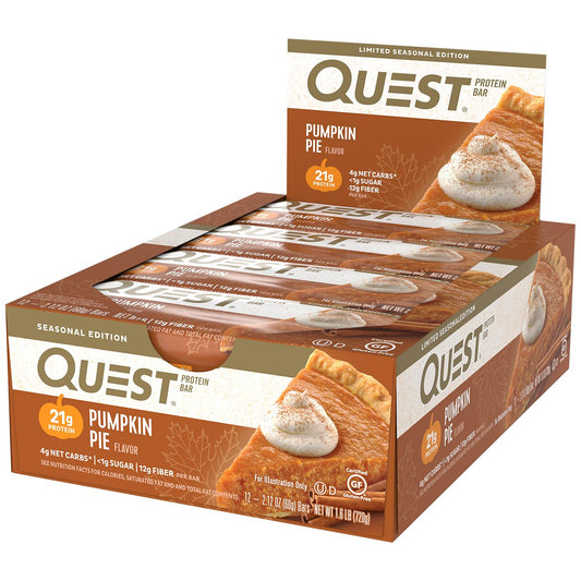 Quest Protein Bar Limited Edition Flavor - Pumpkin Pie (12 Bars)